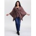Plaid Asymmetrical Hem Cinched-Waist Coat