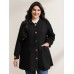 Colorful Buttons Hooded Pocket Coat