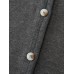 Round Neck Ribbed Hem Button Coat