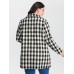 Gingham Doll Collar Pockets Coat