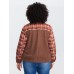 Plaid Pattern Contrast Button Coat