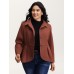 Pleated Curvy Hem Button Blazer