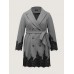 Color Contrast Belted Lace Coat