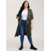 Oversized Tab Sleeve Open-Front Coat
