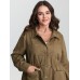 Pure Cotton Drawstring Washed Effect Coat