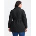 Quilted Adjustable Belt Solid Color Coat